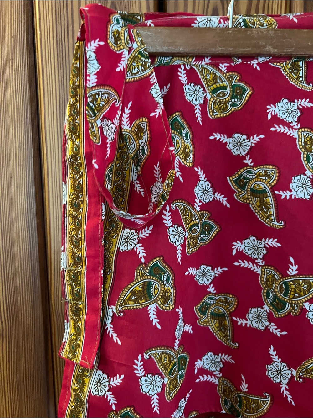 Reversible Silk Wrap Skirt, Tie Waist, Skater, contrasting double layer, Paisley - Picture 3 of 8